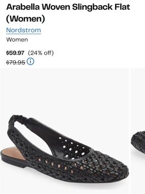 Nordstrom Black Woven Slingback Flats